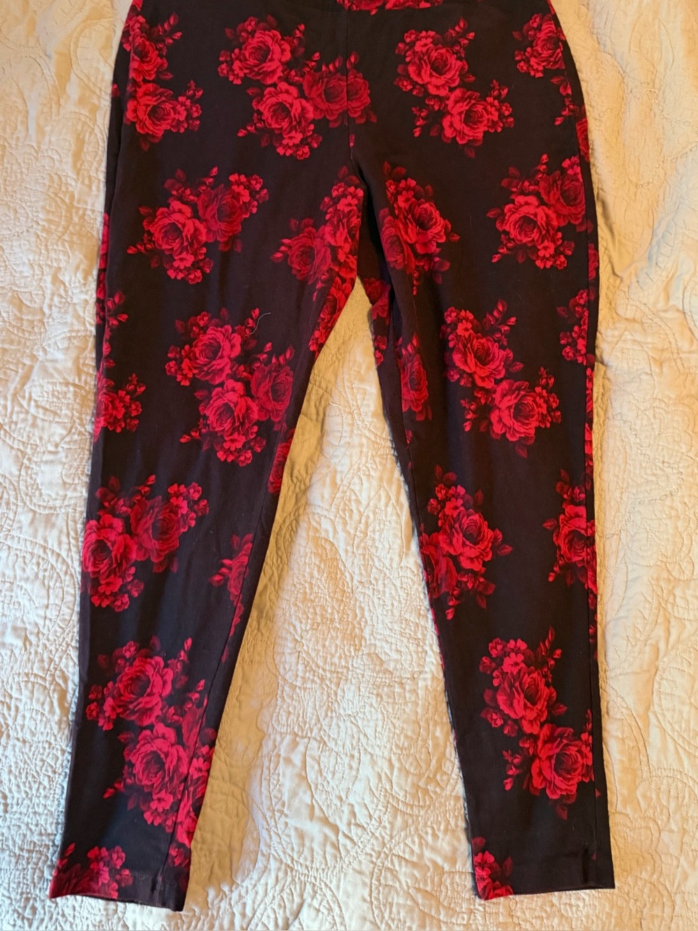 Torrid Goth Rose Print Leggings - dark academia, dark romance, dramatic